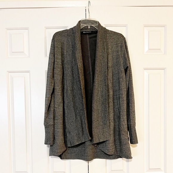 Athleta Sweaters - Athleta gray open front long sleeve cardigan with pockets. Size Women's Large